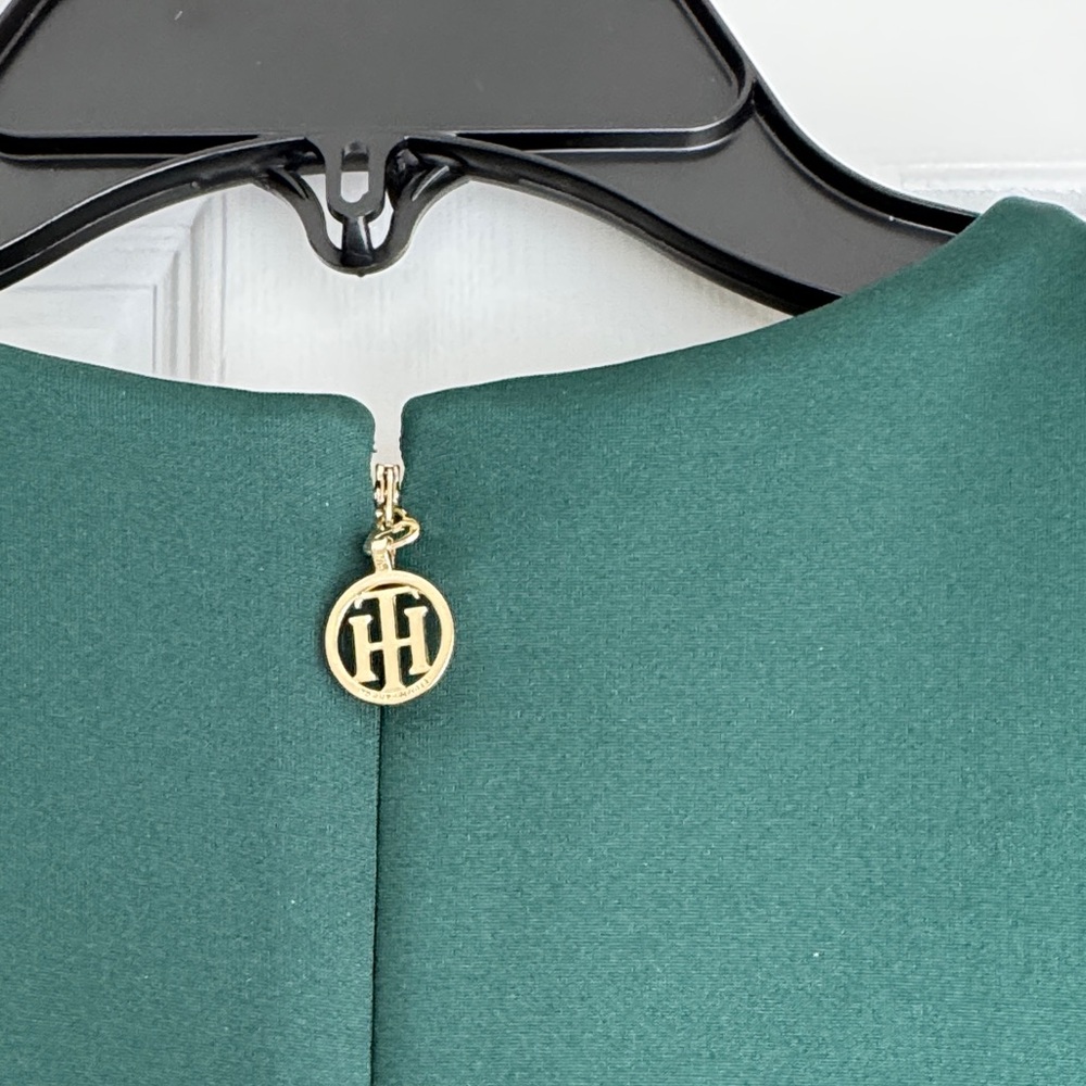 Tommy Hilfiger Emerald Green Ruffle Sleeve Midi Dress - Picture 4 of 5